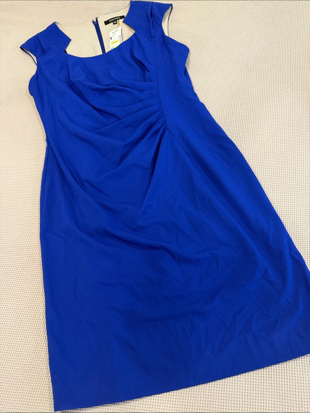 Ellen Tracy Cobalt Blue Cap-Sleeve Sheath Dress